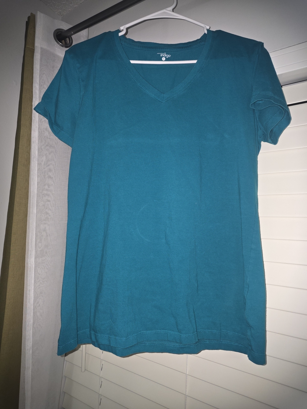 Indigo Teal V-Neck Short Sleeve Tee